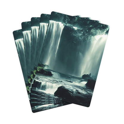 Landscape Waterfall Lagoon Poker Cards