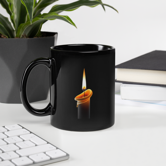 Black Glossy Mug A Single Spark Neduz Designs Sense