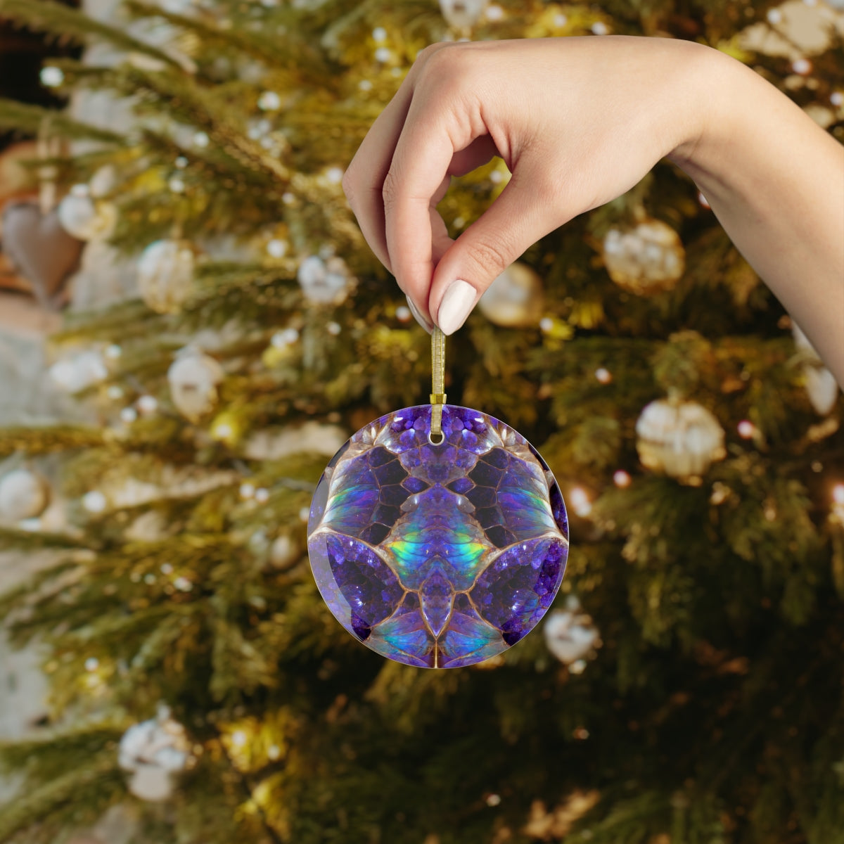 Mood Clam Opal Glass Ornament