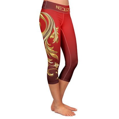 Neduz Lunar New Year 2024 Yoga Capri Leggings for Women - Comfortable & Durable
