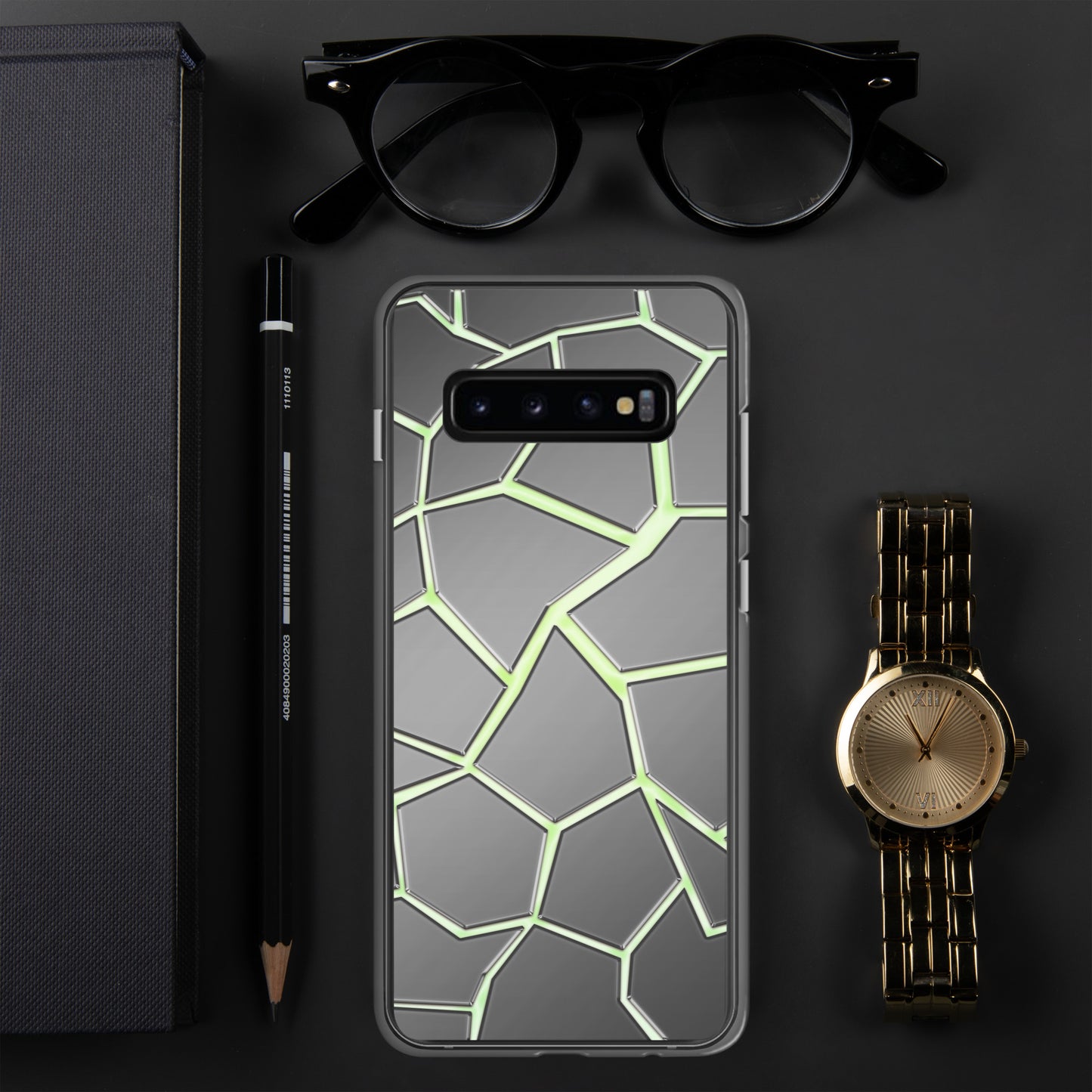 Neduz Designs Incept Green Cracks Samsung Clear Case