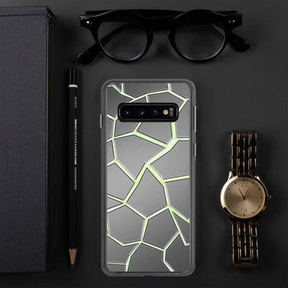 Neduz Designs Incept Green Cracks Samsung Clear Case