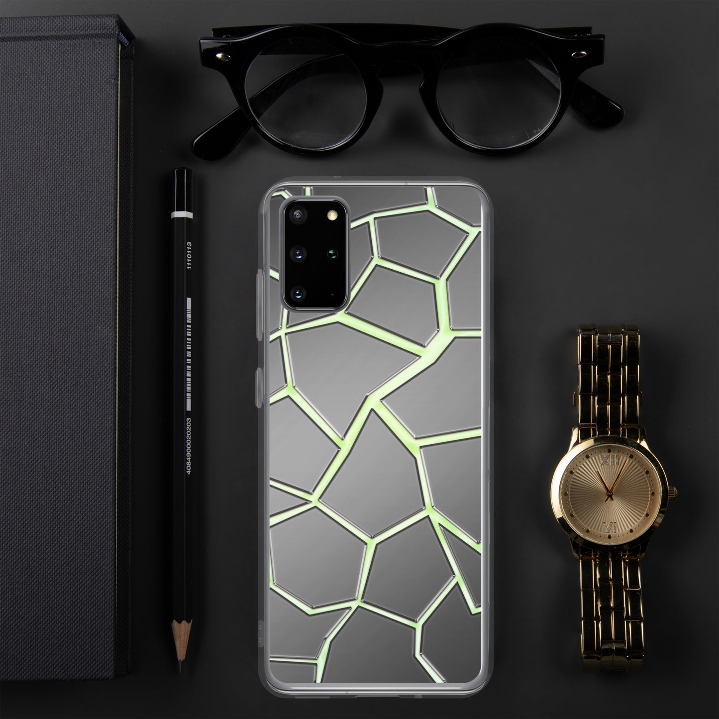 Neduz Designs Incept Green Cracks Samsung Clear Case