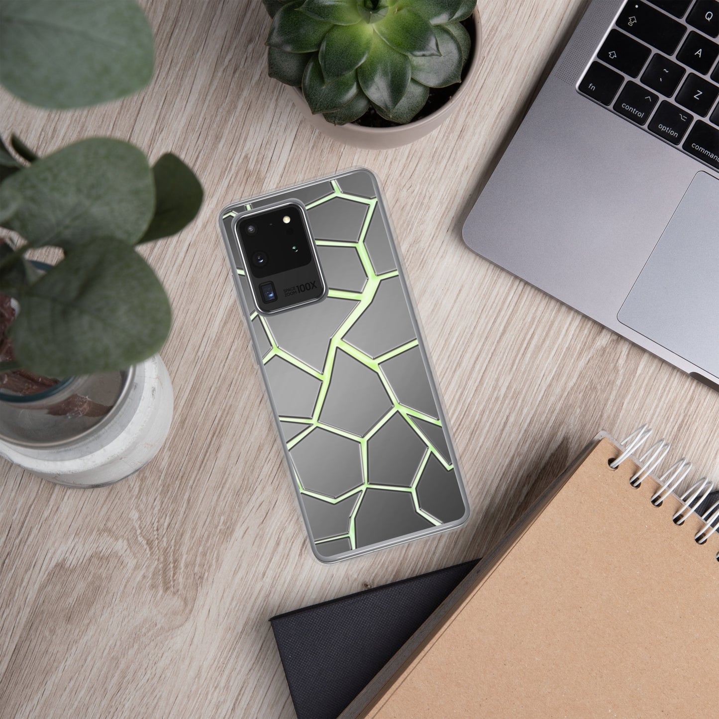 Neduz Designs Incept Green Cracks Samsung Clear Case