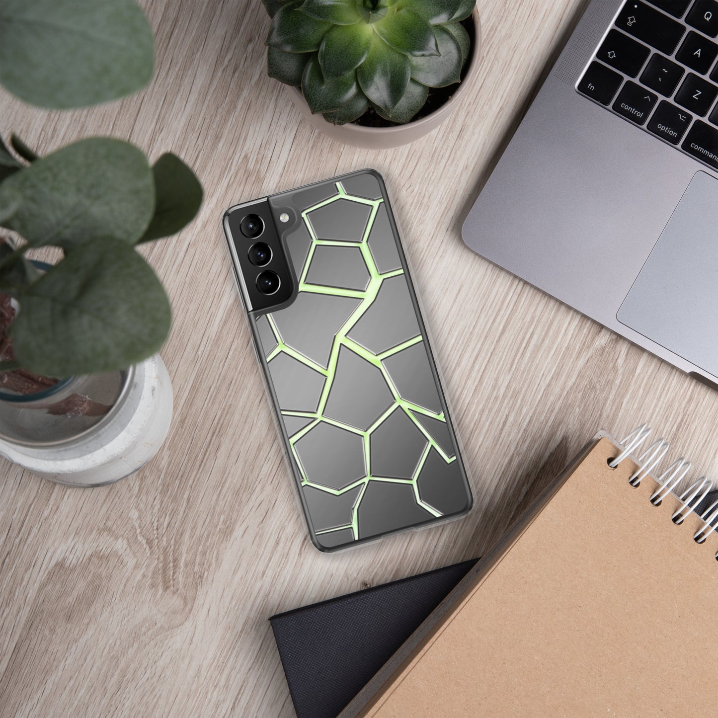 Neduz Designs Incept Green Cracks Samsung Clear Case