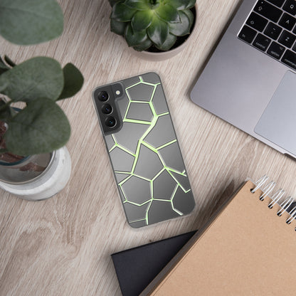 Neduz Designs Incept Green Cracks Samsung Clear Case