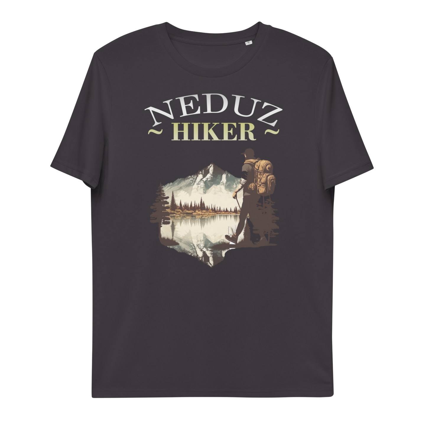 Unisex organic cotton t-shirt Nature Hiking Neduz Designs Hiker