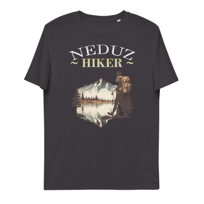 Unisex organic cotton t-shirt Nature Hiking Neduz Designs Hiker