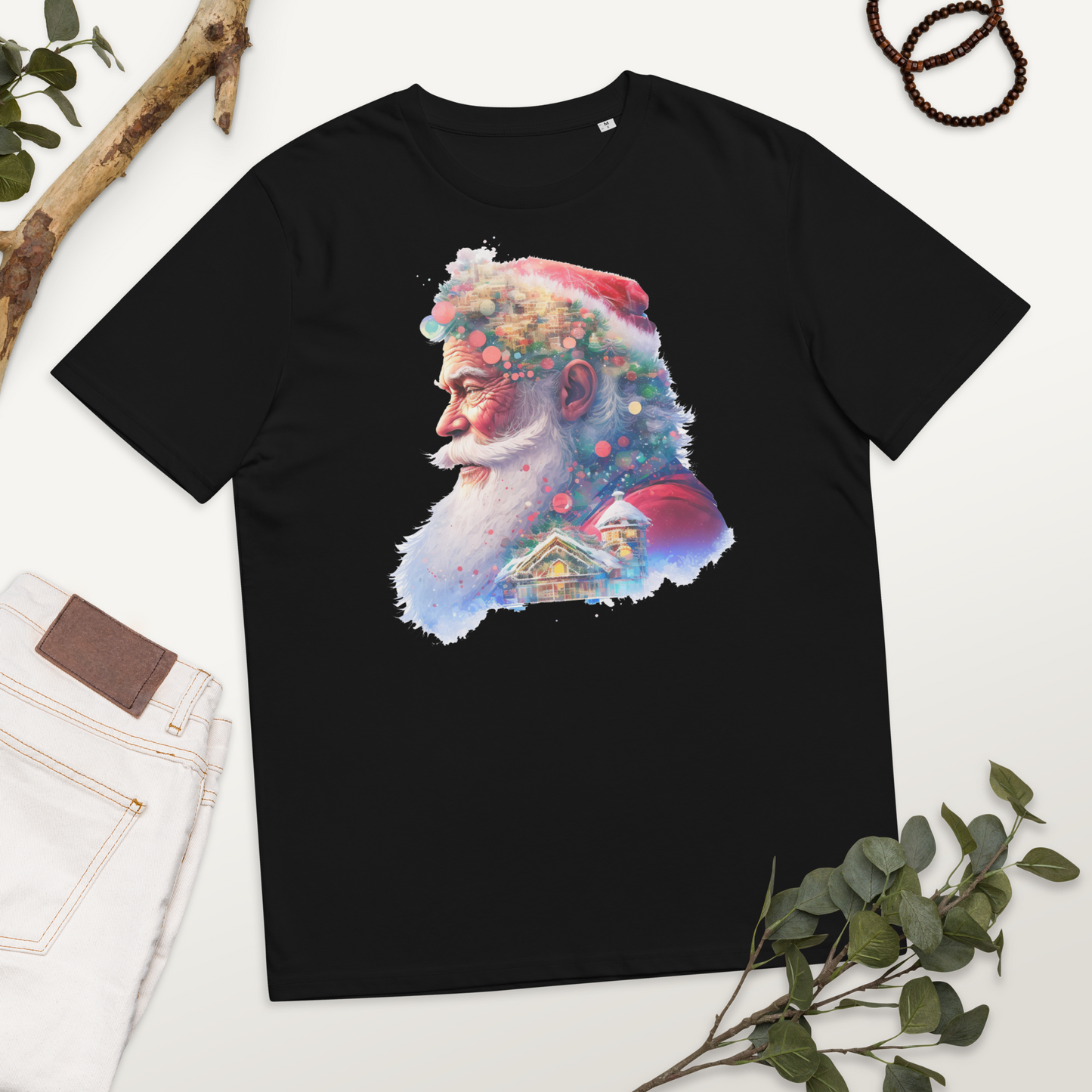 Neduz Designs Exposed Noel Tatilleri Noel Baba Unisex organik pamuklu t-shirt