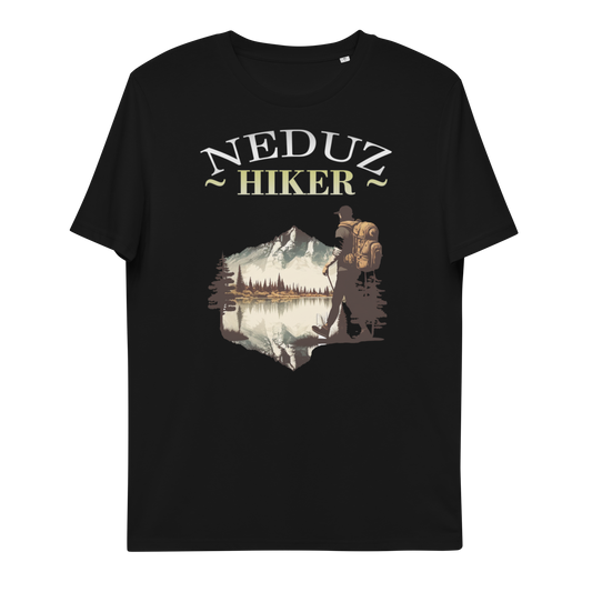 Unisex organic cotton t-shirt Nature Hiking Neduz Designs Hiker