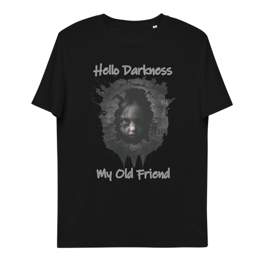 Organik pamuklu unisex tişört Hello Darkness