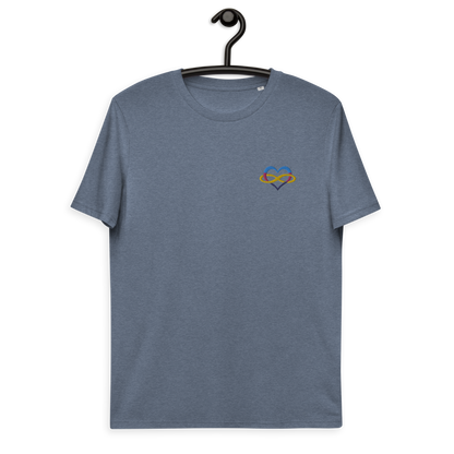 Unisex organic cotton t-shirt Embroidered Polyamorous Heart Neduz Designs