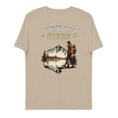 Unisex organic cotton t-shirt Nature Hiking Neduz Designs Hiker