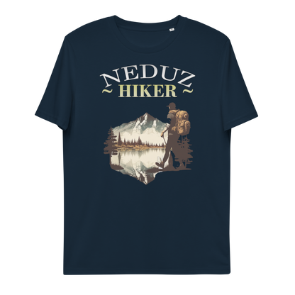 Unisex organic cotton t-shirt Nature Hiking Neduz Designs Hiker