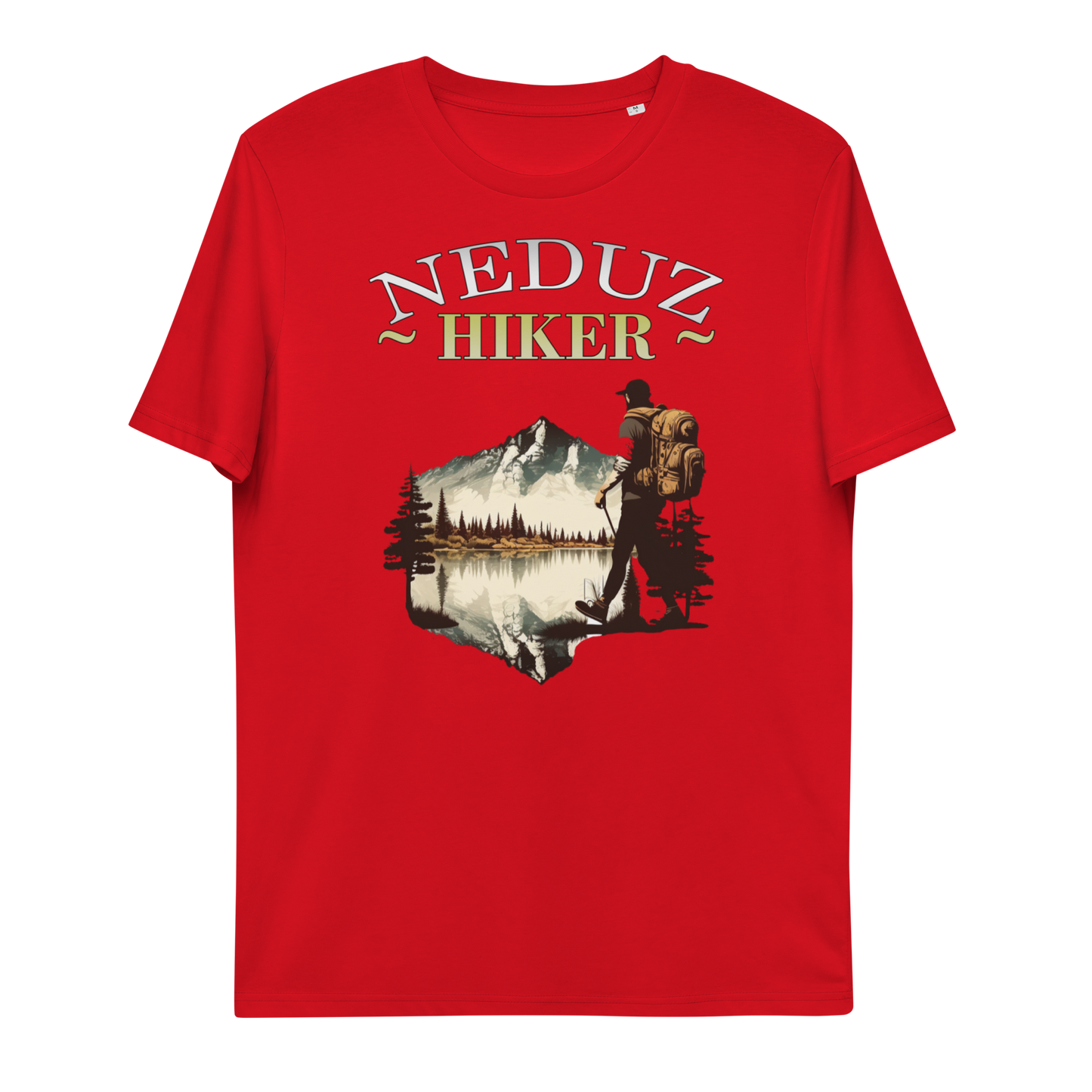 Unisex organic cotton t-shirt Nature Hiking Neduz Designs Hiker