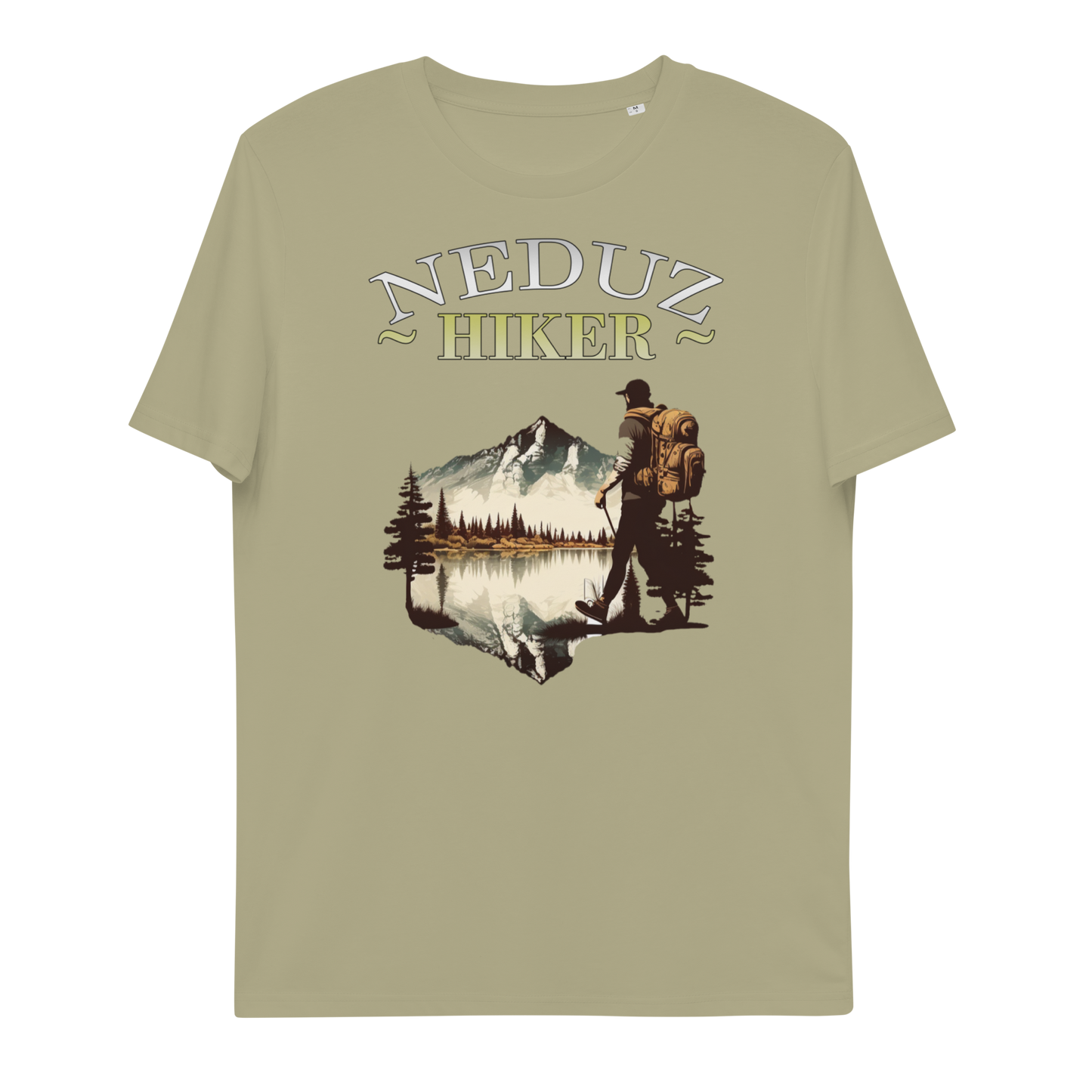 Unisex organic cotton t-shirt Nature Hiking Neduz Designs Hiker