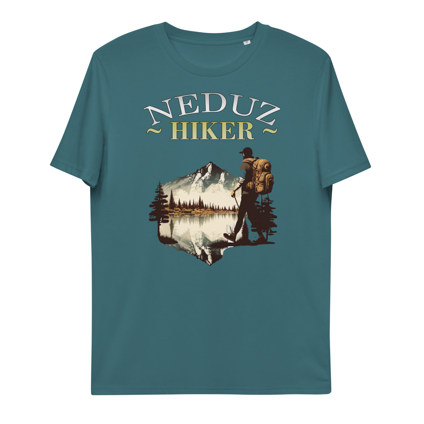 Unisex organic cotton t-shirt Nature Hiking Neduz Designs Hiker