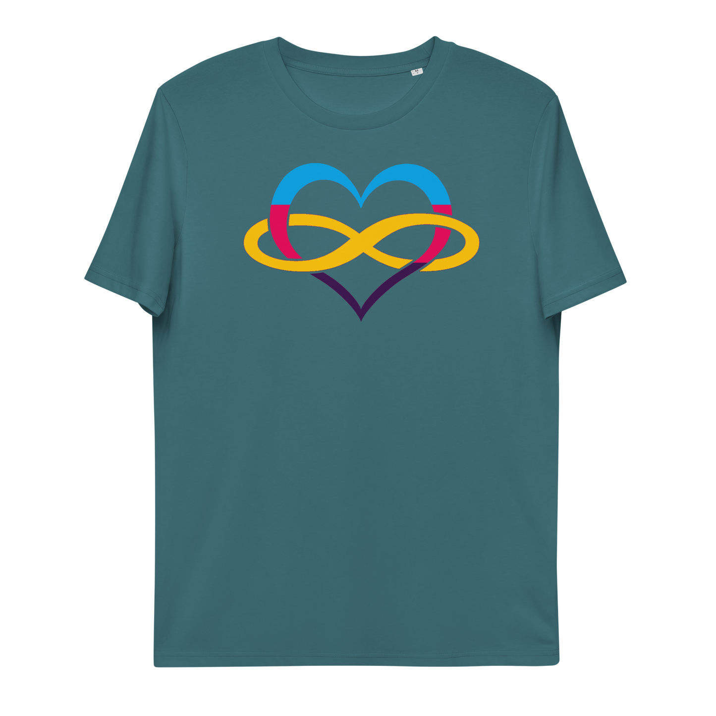 Organik pamuklu unisex t-shirt Poly Heart Neduz Designs