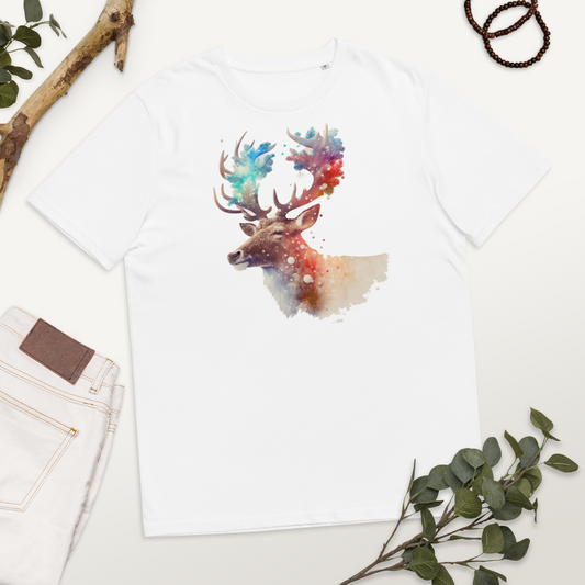 Neduz Designs Exposed Christmas Holidays Reindeer Unisex organic cotton t-shirt