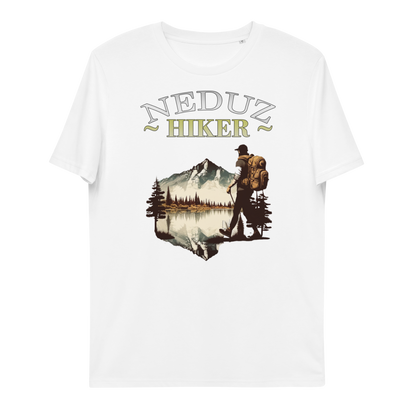 Unisex organic cotton t-shirt Nature Hiking Neduz Designs Hiker